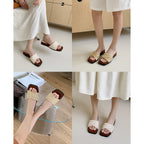 Damen Slip-On Sandalen mit modischem Flecht-Design