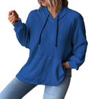 Damen halsferne Kapuzenpullover mit strukturiertem Design R&B