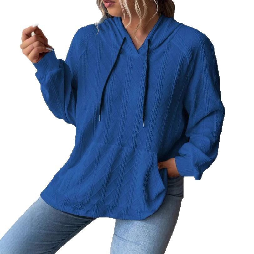 Damen halsferne Kapuzenpullover mit strukturiertem Design R&B