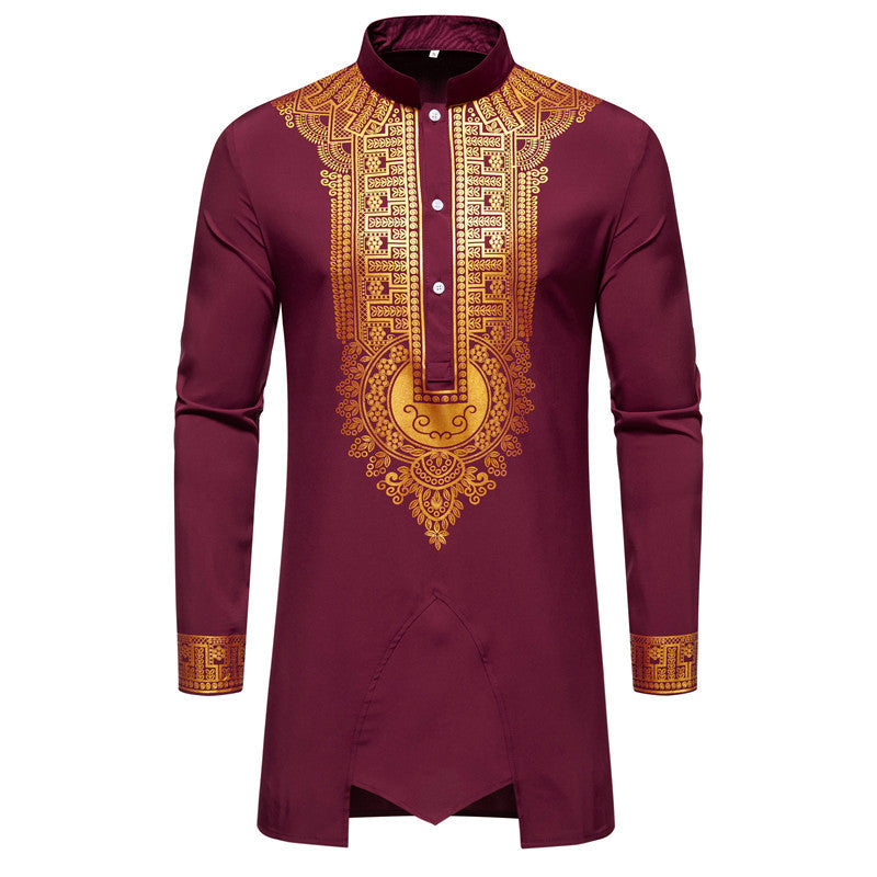 Herren elegante Tunika mit kunstvoller Stickerei und passender Hose
