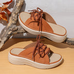 Damen Clogs mit angesagtem Schnürdesign und komfortabler Plateau-Sohle