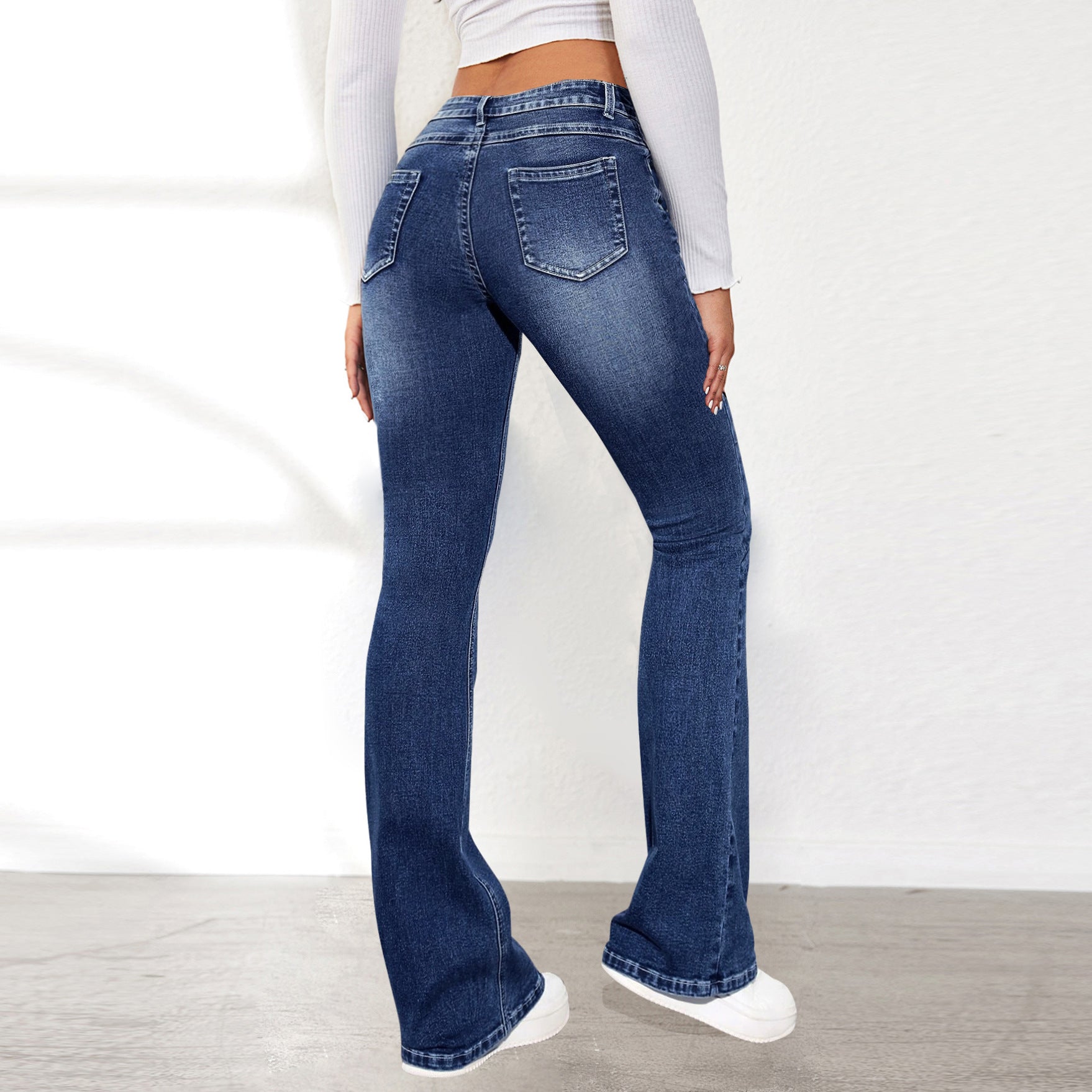 Damen Bootcut Jeans mit hohem Bund und lässigem Schnitt R&B