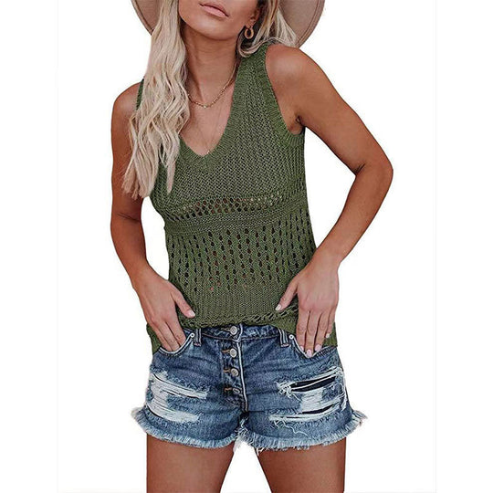 Damen Stricktanktop mit vielseitigem Lochmuster R&B