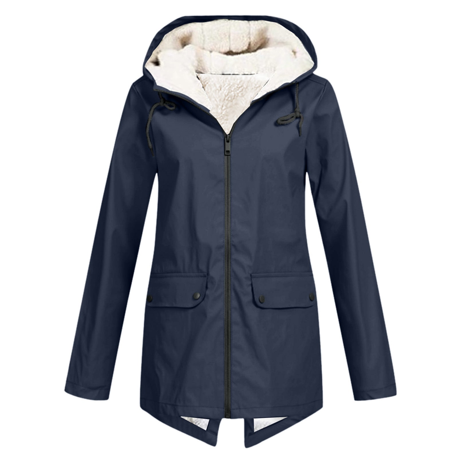 Damen wetterfeste und gefütterte Regenjacke mit verstellbarem Kapuzenkragen R&B