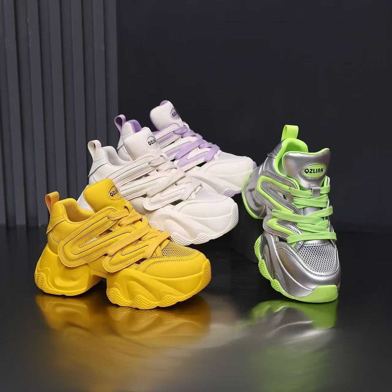 Damen Sportliche Chunky Sneakers mit atmungsaktiver Mesh-Oberfläche und innovativem Dämpfungssystem R&B
