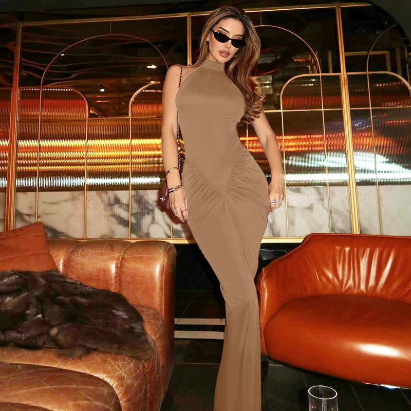 Damen Figurbetontes Maxikleid mit eleganter Drapierung R&B