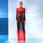 Damen Elegantes und figurbetontes Sportkleid mit hohem Kragen R&B