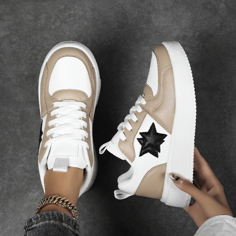 Damen Sportliche Sneakers mit modischem Sternenmotiv und dämpfender Sohle