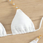 Damen Triangel-Bikini mit dekorativen Schmuckelementen