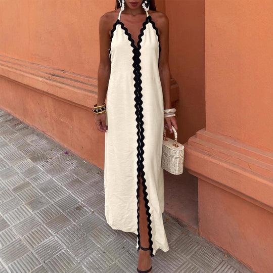 Damen Maxikleid mit raffinierten Schrägen und charmanten Trageeigenschaften R&B
