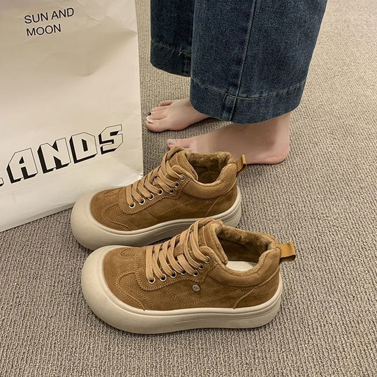 Damen Chunky Sneakers mit weichem Veloursleder und dämpfender Sohle R&B
