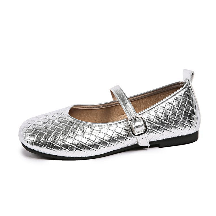 Damen Ballerinas mit stylishem Riemen und glänzender Oberfläche R&B