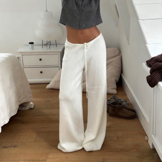 Damen Weite Jersey-Hose mit elastischem Bund und Kordelzug R&B