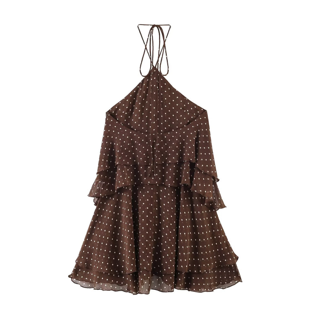 Damen Sommerkleid mit voluminösen Rüschendetails und tiefem V-Ausschnitt R&B