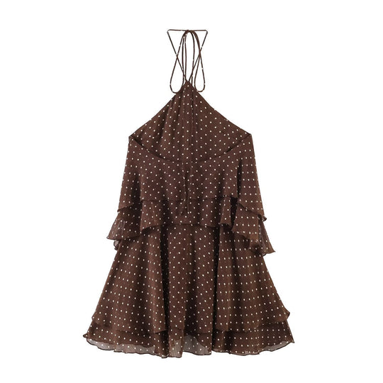 Damen Sommerkleid mit voluminösen Rüschendetails und tiefem V-Ausschnitt R&B
