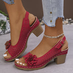 Damen Sandaletten mit floralem Detail von R&B