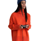 Damen Kuscheliger Rollkragenpullover aus hochwertiger Baumwollmischung mit lockerer Passform R&B