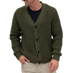 Herren modische Strickjacke mit tiefem V-Ausschnitt und strukturierter Oberfläche R&B