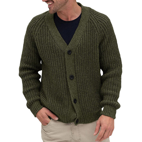 Herren modische Strickjacke mit tiefem V-Ausschnitt und strukturierter Oberfläche R&B