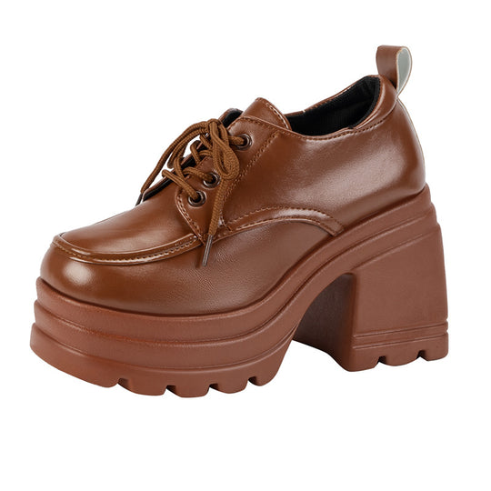 Damen Stiefeletten mit hohem Plateau und Schnürung R&B