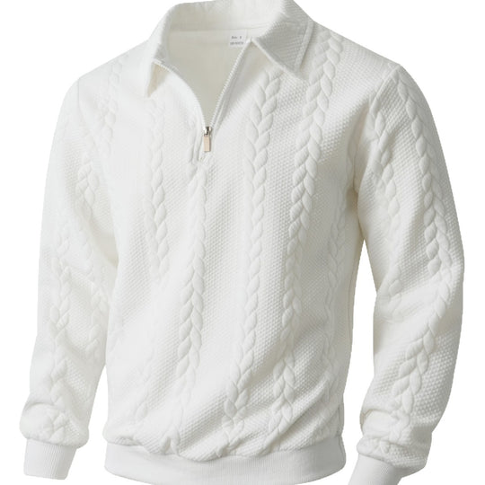 Herren eleganter Strickpullover mit Reißverschluss R&B