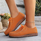 Damen Mokassins mit elastischen Schnürdetails und rutschfester Sohle R&B