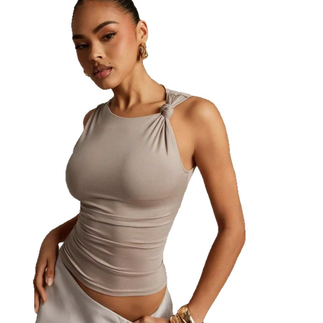 Damen Elegantes Oberteil mit Knoten-Detail und figurbetontem Schnitt R&B