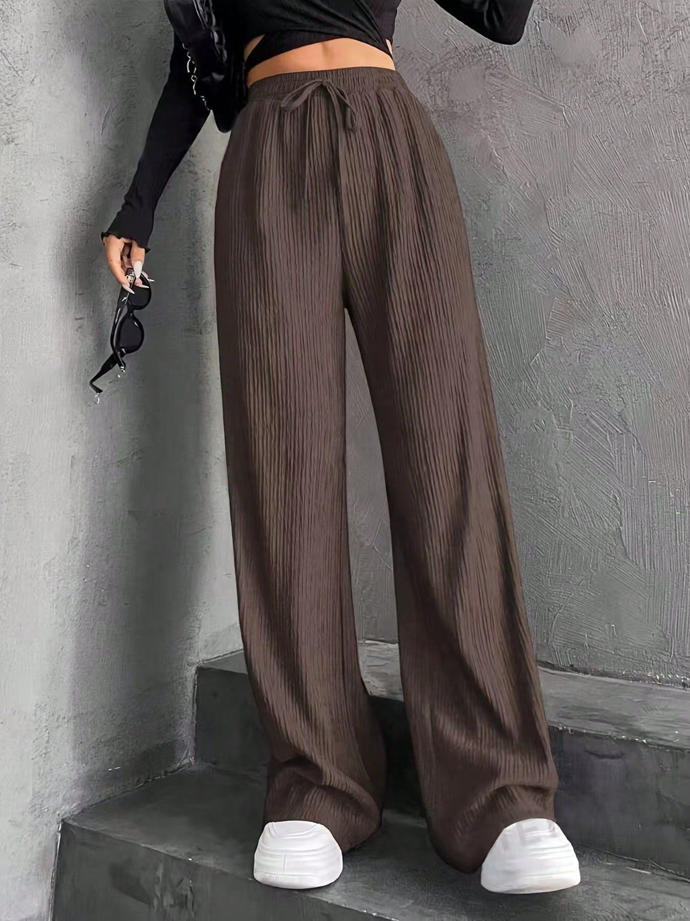 Damen weite Plisseehose R&B