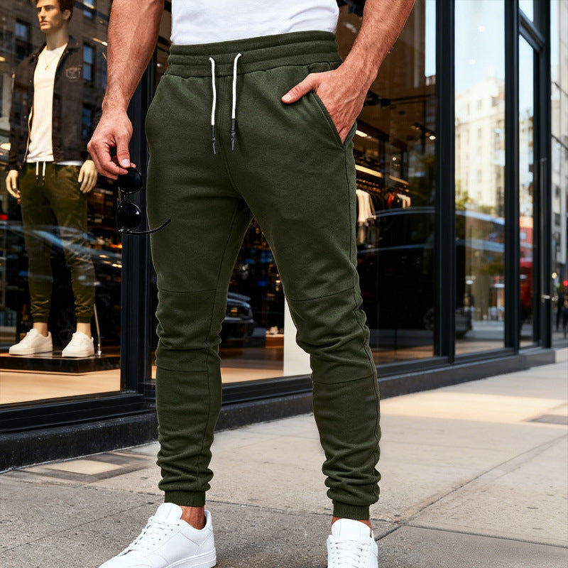 Herren nan tapered Jogginghose mit Kniepasse, elastischem Tunnelzugbund und Reißverschlusstaschen R&B