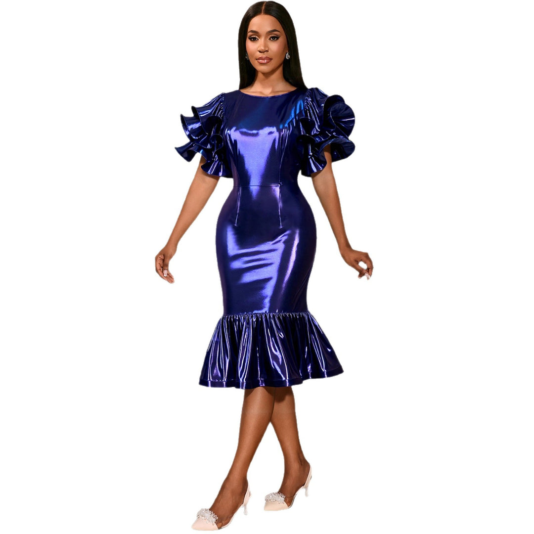 Damen glamouröses Abendkleid mit voluminösen Rüschensäumen R&B