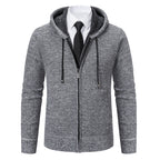 Herren modische Strickjacke mit Kapuze und elegantem Reißverschluss Heidi-Mode