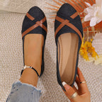 Damen Ballerinas mit modischer Strap-Kombination und elastischer Sohle R&B