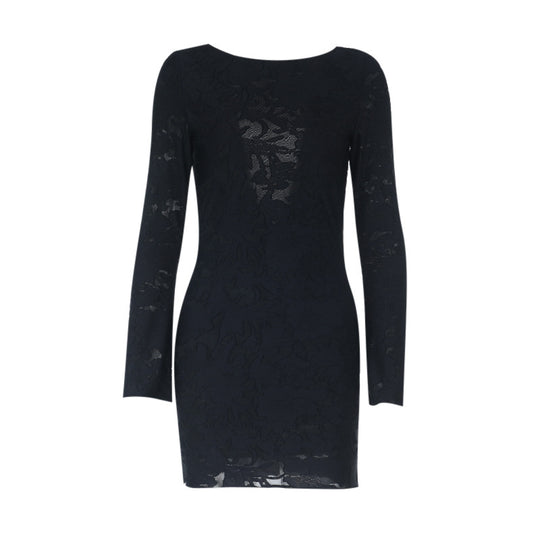 Damen Spitzen Minikleid mit tiefem Rückenausschnitt und raffinierten Ärmeln R&B