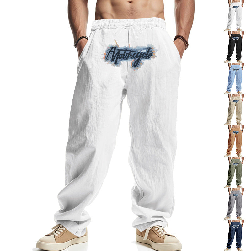 Herren lässige Freizeithose mit elastischem Bund und stilvollem Logo R&B
