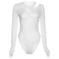 Damen Body mit asymmetrischem Schnitt und langem Arm