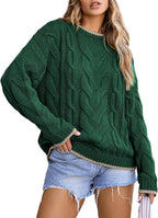 Damen Strickpullover mit grobem Zopfmuster R&B