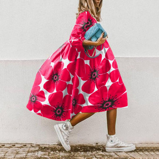Damen Freizeitkleid mit farbenfrohem Blumendesign R&B