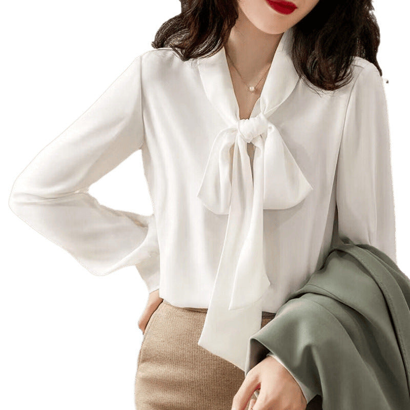 Damen Elegante Schleifenbluse R&B