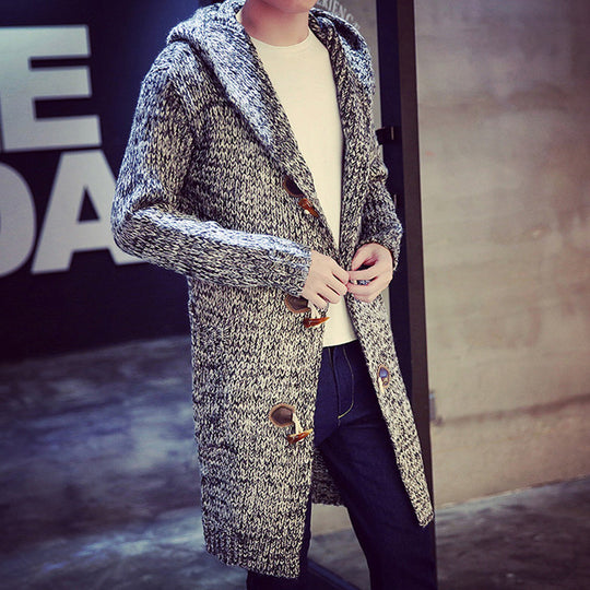 Damen Strickjacke mit Kapuze und großen Taschen R&B
