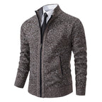 Herren elegante Strickjacke mit durchgehendem Reißverschluss und strukturiertem Design R&B