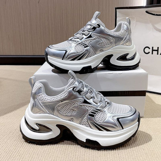 Damen modische Sneakers mit atmungsaktiven Mesh-Einsätzen und dämpfender Sohle R&B
