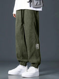 Herren nan Relax-Freizeithose aus feiner Breitkordstruktur mit Tunnelzug und elastischen Knöchelabschlüssen R&B