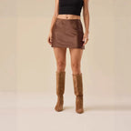 Damen Minirock im eleganten Satin-Finish mit hohem Schnitt R&B