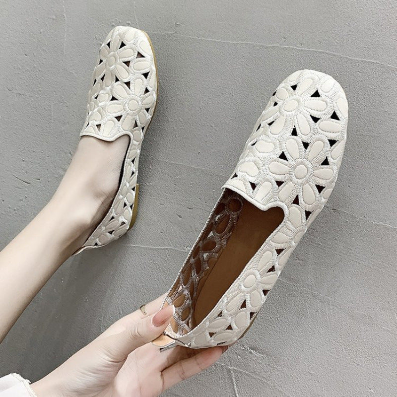 Damen Ballerinas mit floralem Cut-Out-Design und bequemer Innensohle R&B