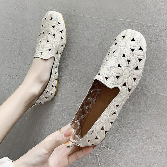 Damen Ballerinas mit floralem Cut-Out-Design und bequemer Innensohle R&B