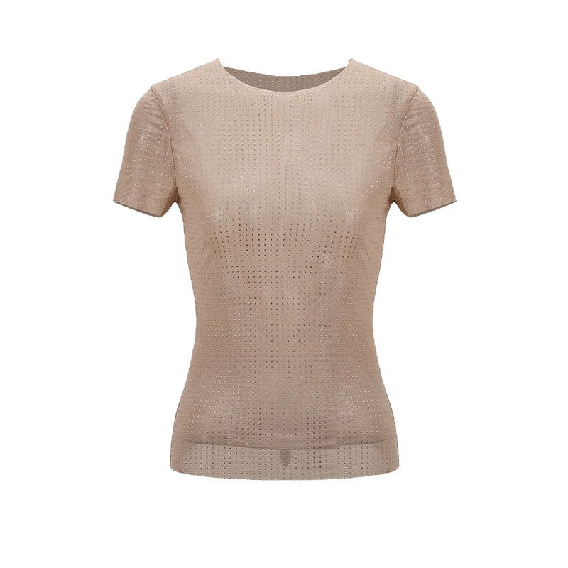 Damen Figurbetontes T-Shirt mit strukturiertem Design R&B