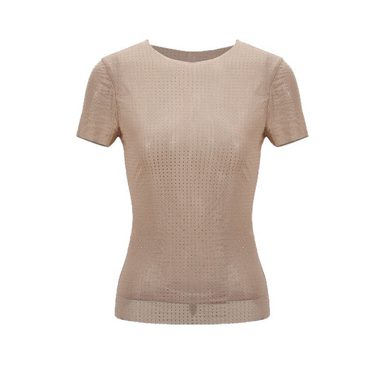 Damen Figurbetontes T-Shirt mit strukturiertem Design R&B