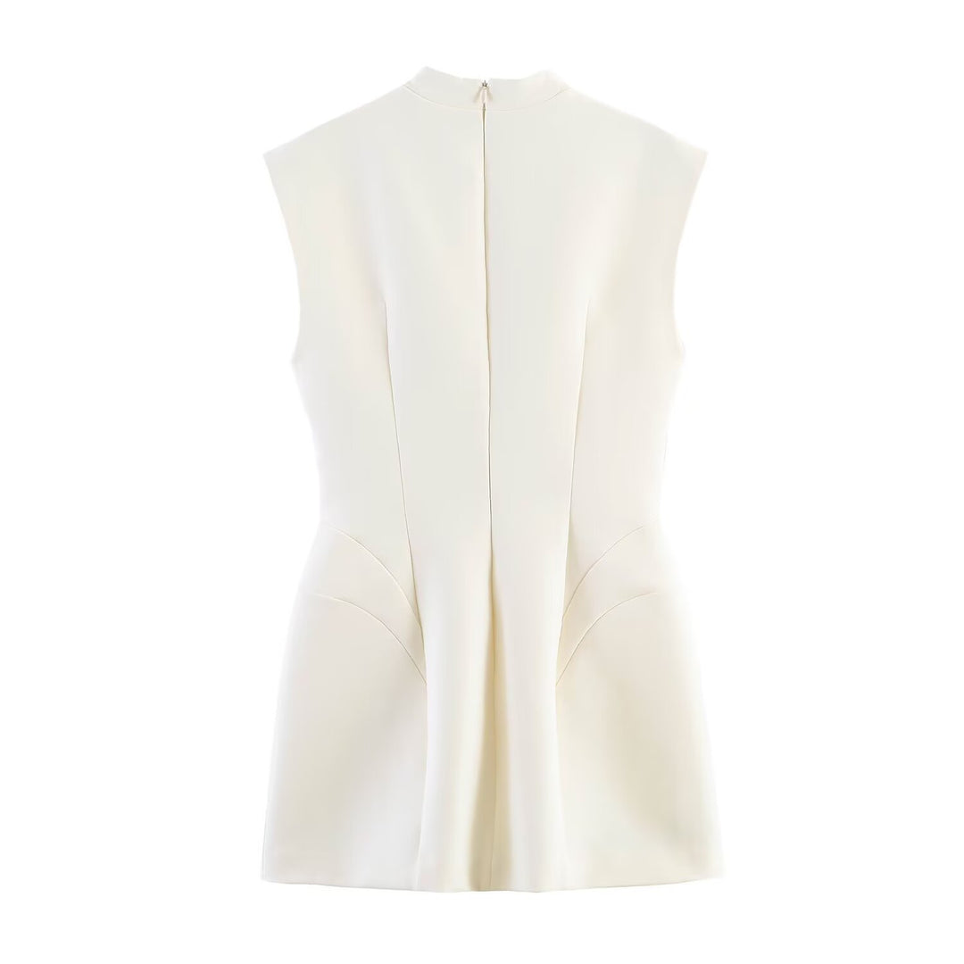 Damen figurbetontes Sommerkleid mit V-Ausschnitt und Rückenschlitz R&B