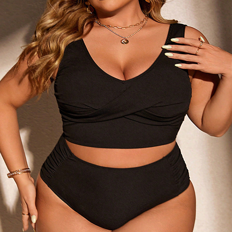 Damen Premium Bikini-Set mit elegantem Wickeldesign und hohem Bund R&B