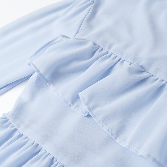 Damen elegante leichte Bluse mit Rüschenelementen R&B